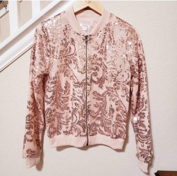 💛 Xhilaration sequin bomber jacket - Picture 2 of 5